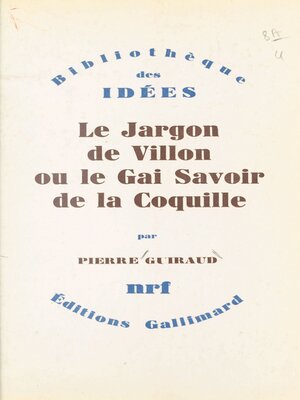 cover image of Le jargon de Villon
